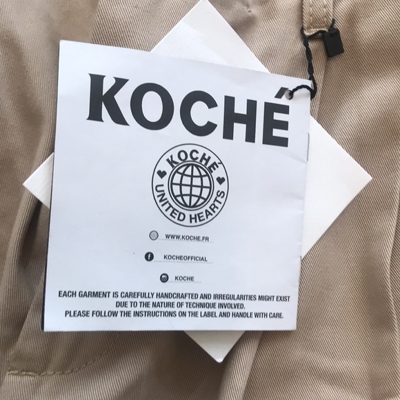 Koche Beige Crazy Check Print Trousers - Picture 14 of 14